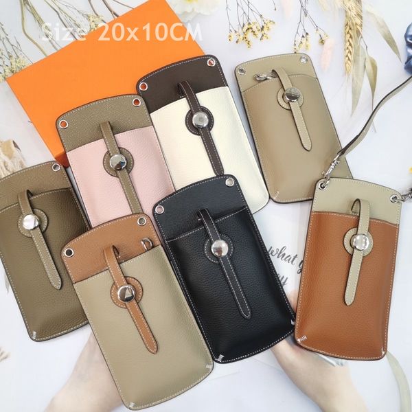 Image of Beauty Genuine Leather Phone Bags Case Crossbody Bag iPhone 15 14 13 12 11 pro max Hi Quality X Xs Xr 8 7 16 17 18 Samsung Note S 25 24 23 22 21 20 10 Ultra Bag Size 20 x 10 cm