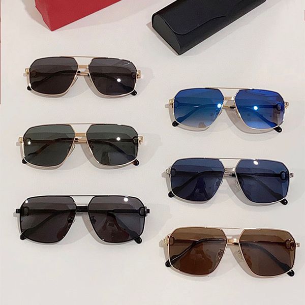 SANTOS DE sunglasses CT0270S smooth and brushed platinum finish blue lenses rectangular pilot metal frame designer luxurious men and womens leisure vacation
SANTOS DE sunglasses CT0270S smooth and brushed platinum finish blue lenses rectangular pilot metal frame designer luxurious men and womens leisure vacation