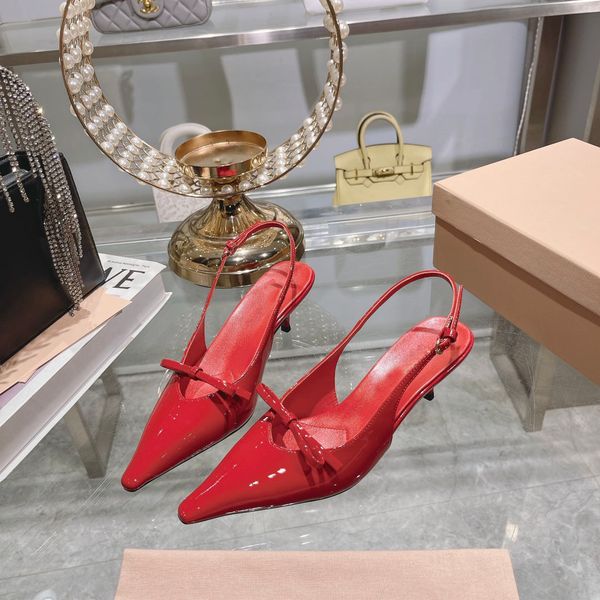 Bow embellished slingback pumps calf Patent leather sandals kitten heel pointed toe adjustable strap women Luxury Designer Evening Party shoes factory footwear16, Black
Bow embellished slingback pumps calf Patent leather sandals kitten heel pointed toe adjustable strap women Luxury Designer Evening Party shoes factory footwear16, Black