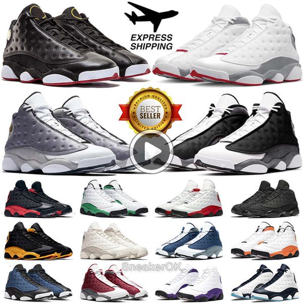 Image of With Box Mens Basketball Shoes 13 Designer Jumpman 13s White Wolf Grey Black Flint University Blue Atmosphere Grey Court Purple Sports Sneakers Wholesale