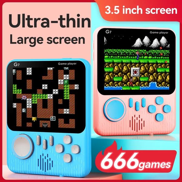 Image of Portable Game Players G7 Retro Video Console Handheld 3.5 Inch Game Player Console Mini Ultra Thin 1cm Retro Nostalgic Game Consolefor Kids Gifts