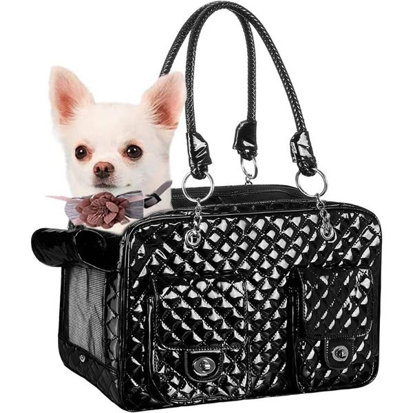 Fashion Pet Carrier, Small Dog Carrier, Cat Carrier, Quality PU Leather Dog Purse, Collapsible Portable Pet Carrying Handbag for Travel Walking Hiking
Fashion Pet Carrier, Small Dog Carrier, Cat Carrier, Quality PU Leather Dog Purse, Collapsible Portable Pet Carrying Handbag for Travel Walking Hiking