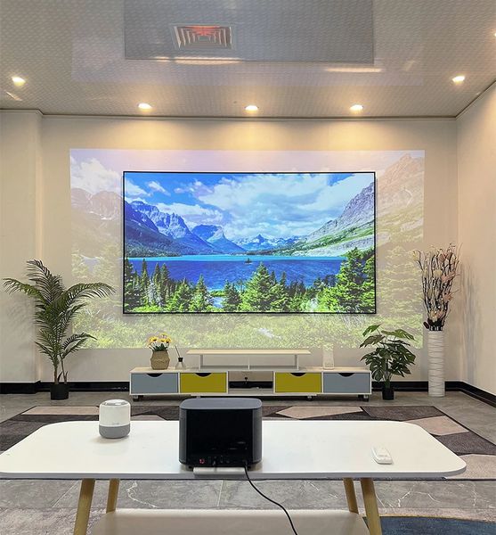 Image of ALR screen 120&quot; Narrow Fixed Frame Projection screen Black Crystal Ambient Light Rejecting screen for Long Throw Projector