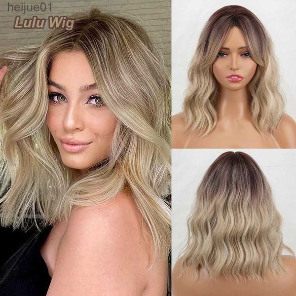 

Wigs Brown Ombre Synthetic Bangs Women Ash Blonde Long Natural Wavy Hair Wig Daily Cosplay Use Heat Resistantl231024, Natural color