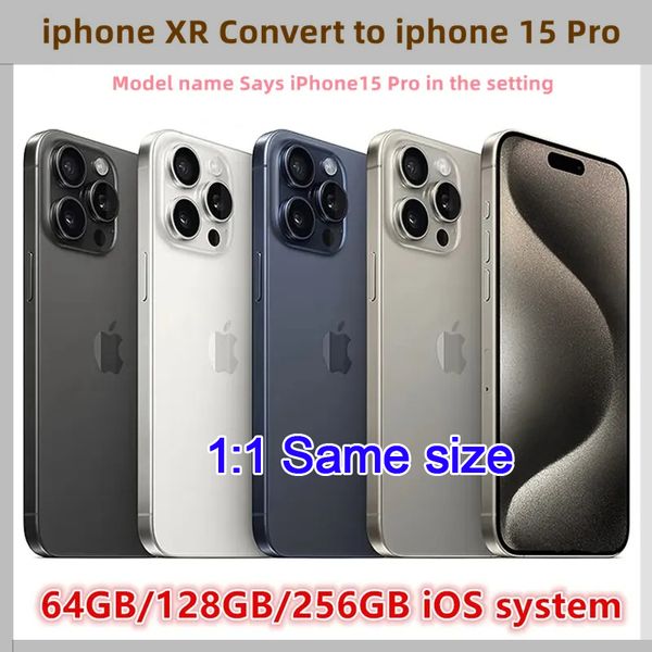 Image of refurbished Original Unlocked iphone XR Covert to iphone 15 Pro Cellphone with 15 pro Camera appearance 3G RAM 64GB 128GB 256GB ROM Mobilephone,A+Excellent Condition