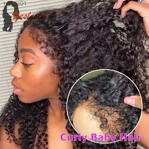 

Synthetic Wigs Kinky with 4C Curly Edges Hairline Baby Hair 13x4 Transparent Lace Front Human Ready to Go Wig No Gluel231024, Ombre color