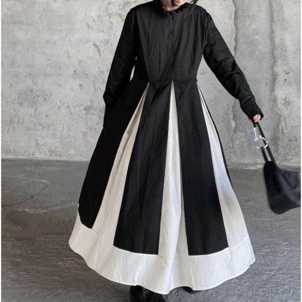 Japanese Style Women's New Black And White Spliced Standing Neck Large Swing Retro Dress Women's Long Dress Women's Design Sense, One size
Japanese Style Women's New Black And White Spliced Standing Neck Large Swing Retro Dress Women's Long Dress Women's Design Sense, One size
