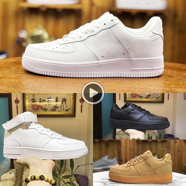 Image of Designers Outdoor Men Low Casual Shoes Trainer FoRCes Skateboard One Unisex 1 07 Knit Euro Airs High Women All White Black Wheat Running Sports Sneakers S18 I6E7