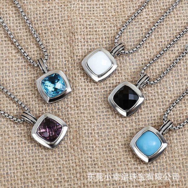 

DY Necklace Designer Classic Jewelry Fashion charm jewelry twisted necklace stainless steel chain fashionable 14MM square pendant hot selling Christmas gift