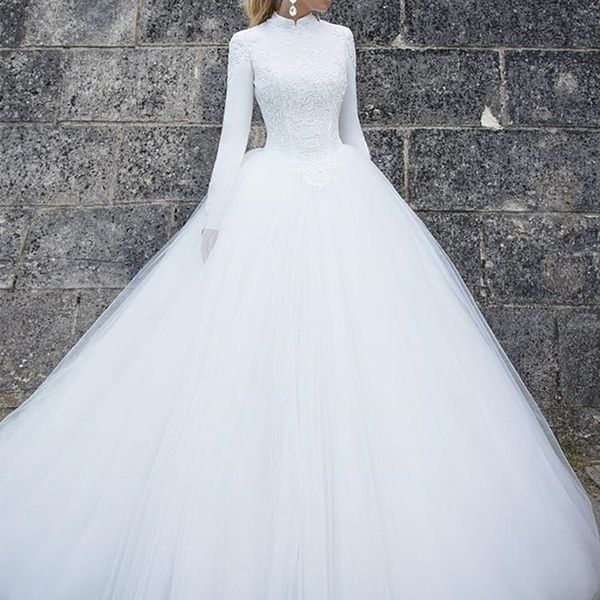 muslim Illusion White/Ivory Wedding Dresses 2024 New A-Line Long Sleeves Bride Dress Appliques Lace Tulle Elegant Wedding Gowns, Customize
muslim Illusion White/Ivory Wedding Dresses 2024 New A-Line Long Sleeves Bride Dress Appliques Lace Tulle Elegant Wedding Gowns, Customize
