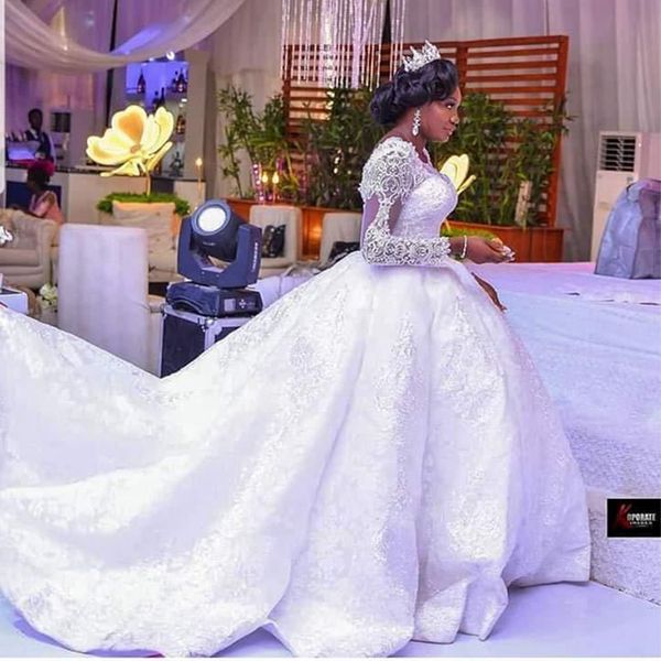 2024 Ball Gown Luxury Wedding Dresses Elegant Long Sleeves Bride Gowns Lace Appliques Illusion Princess Vestidos De Novia Africa, Customize
2024 Ball Gown Luxury Wedding Dresses Elegant Long Sleeves Bride Gowns Lace Appliques Illusion Princess Vestidos De Novia Africa, Customize