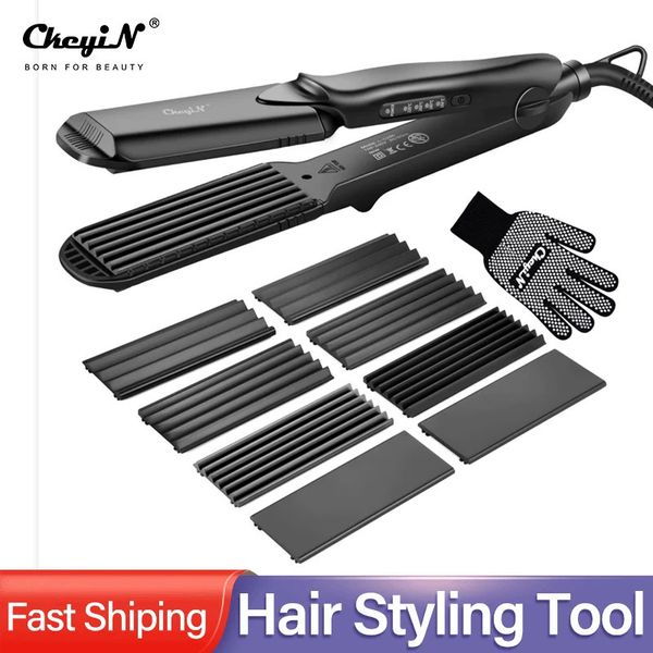 Curg Irons 4-in-1Interchangeable Plates Fast Straightener Flat Iron Electric Ceramic Curler Crimper Corrugated Wave Hair Styg 231024, Black
Curg Irons 4-in-1Interchangeable Plates Fast Straightener Flat Iron Electric Ceramic Curler Crimper Corrugated Wave Hair Styg 231024, Black