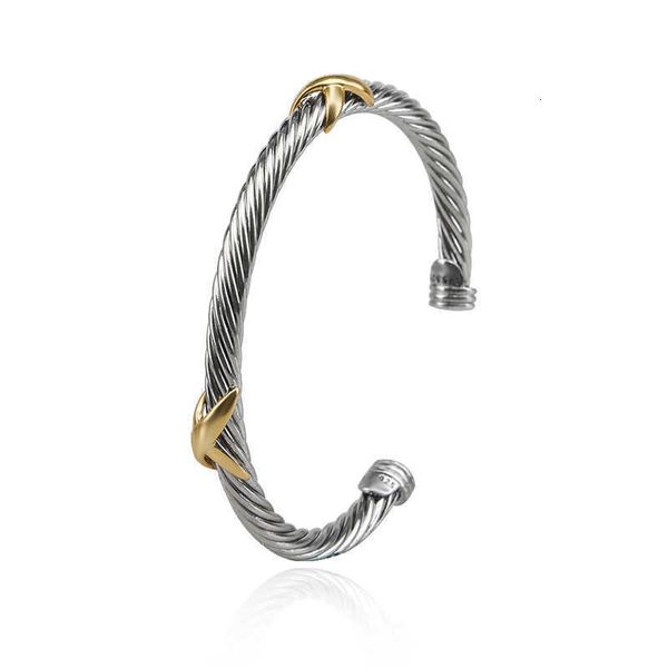 

DY Bracelet Designer Luxury Jewelry Top jewelry bracelets Dy 5MM bracelet popular twisted double X opening high quality fashion accessories for Christmas gifts