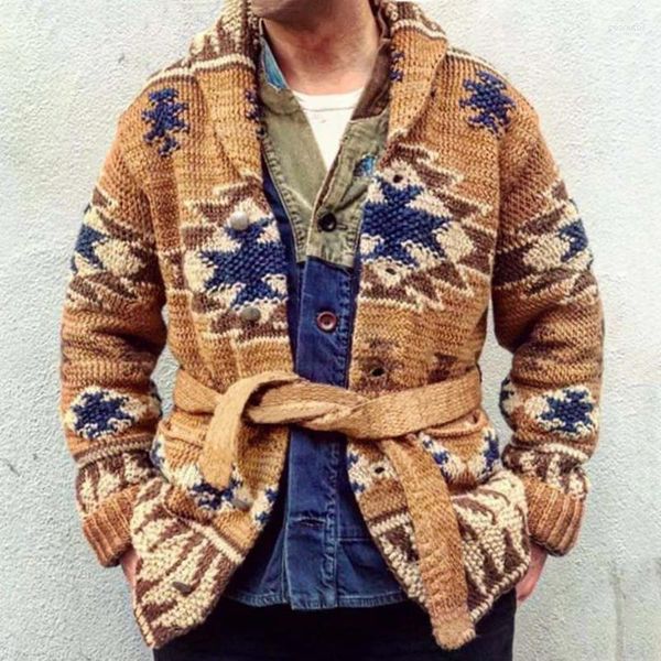 Men's Sweaters Lacing Up Patchwork Button Loose Coats Streetwear Men Print Casual Knit Cardigan Autumn And Winter Male Long Sleeve
Men's Sweaters Lacing Up Patchwork Button Loose Coats Streetwear Men Print Casual Knit Cardigan Autumn And Winter Male Long Sleeve