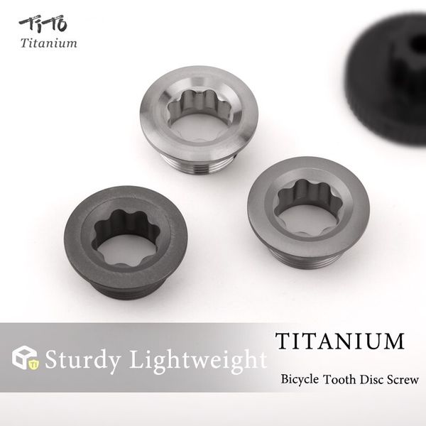 Image of TiTo titanium alloy bike crank cover M20 screw bike crankset fixing arm bolt thread with crank cap bicycle parts