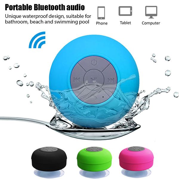 Image of Bluetooth Shower Speaker Waterproof Wireless Handsfree Portable Speakerphone with Built-in Mic 4hrs of Playtime and Dedicated Suction Cup for Bathroom Bathtub