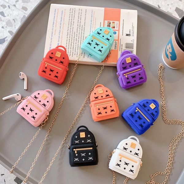 Image of Luxury Silicone Mini Bag Lady Handbag Earphone Cases For Apple AirPods 1 2 3 Pro 2 Wireless Bluetooth Headset Protective