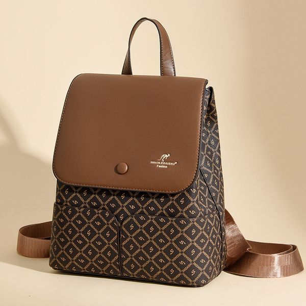 Fashionable womens shoulder bag 7 elegant atmosphere rhombus handbag large capacity three-layer leather leisure backpacks popular double-pocket fashion backpack, Beige
Fashionable womens shoulder bag 7 elegant atmosphere rhombus handbag large capacity three-layer leather leisure backpacks popular double-pocket fashion backpack, Beige