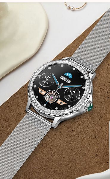 Image of 1.3 Inch 360*360 Round Touch Screen Lady Reloj Smartwatch BT Call NX19 Fitness Sports Wris twatch Smart Watch
