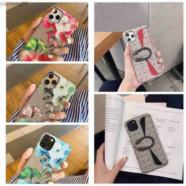 Image of Designer Fashion Textile Card Wallet Phone Cases for iPhone 14 13 12 11 15 Pro Max X XR XS 7 8 Plus Case Samsung S20 S21 S22 Note 10 20 Ultra Luxury Leather Purse with Box