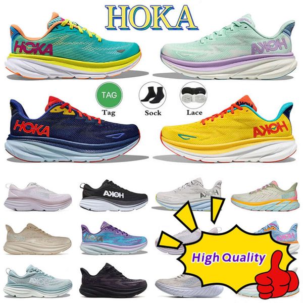 Image of NEW Tide brand Clifton 9 Hoka One Bondi 8 Athletic Shoe Running Shoes Sneakers Shock clifton 9 Bellwether Blue Fashion Mens Womens Top Designer Women Men Size 36-45