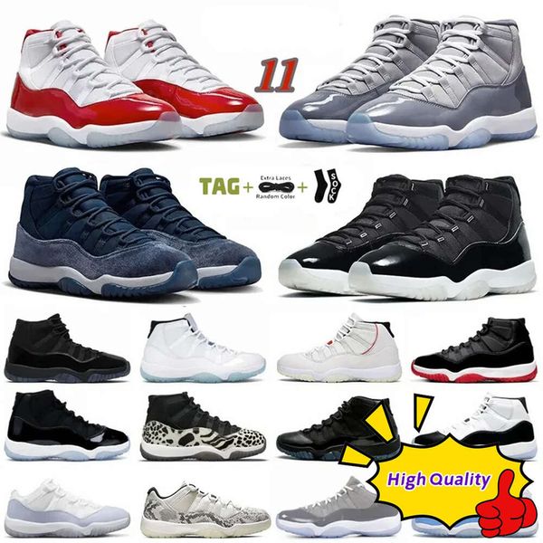 Image of Cool Grey 11 11s OG Basketball Shoes Mens Women Pure Violet Playoffs Bred Legend Gamma Blue Jumpman Jubilee Space Jam Concord 45 Low Citrus Cherry Cap and Gown Sneakers