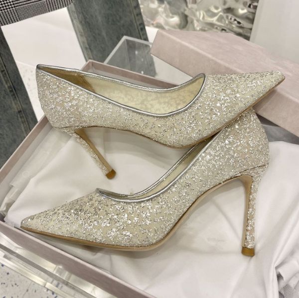 Designer women's mesh High heels shoes rhinestone women flat shoes new drill sequins ladies wedding party breathable Bride Crystal high-heeled shoes with box, White
Designer women's mesh High heels shoes rhinestone women flat shoes new drill sequins ladies wedding party breathable Bride Crystal high-heeled shoes with box, White