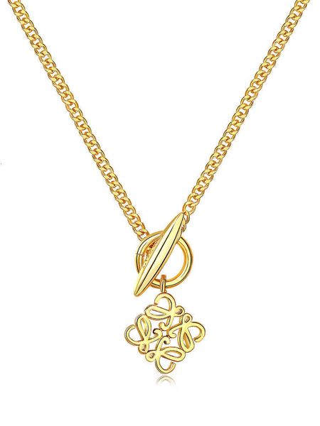 

Designer Necklace loews Luxury jewelry Top accessories Colorless 24K Gold Necklaces for Women's Sense Metal High end Long Sweater Chain Christmas gift jewelry, Single block bracelet