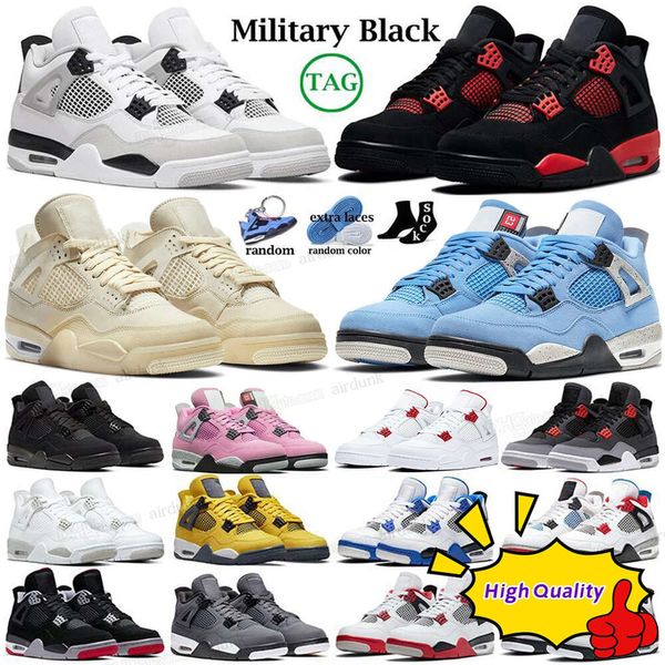 Image of 4 basketball shoes for men women 4s Military Black Cat Sail Red Thunder White Oreo Cactus Jack Blue University Infrared Cool Grey canvas