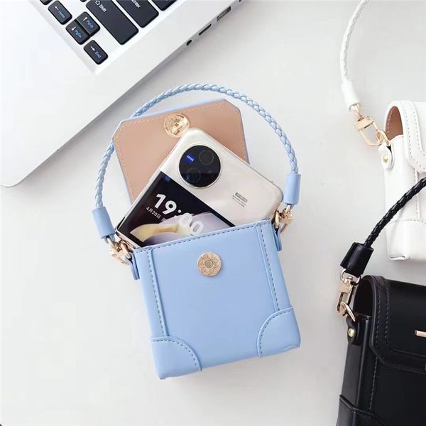 Image of Universal Fashion Designer Phone Case Storage Bag for Samsung Z Flip 5 4 3 Huawei P50 Pocket S Vivo X Full Protection Shoulder Strap Cover Lips Money Cosmetic Cases 823