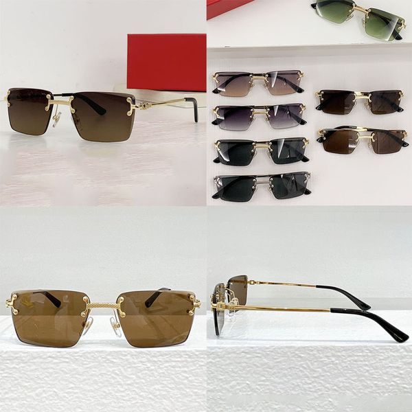 Mens and Womens Square Cut Frameless Designer Sunglasses Metal Frame CT0450S Luxury Gradient Lunettes de Soleil Driving Beach Party comes with an original box
Mens and Womens Square Cut Frameless Designer Sunglasses Metal Frame CT0450S Luxury Gradient Lunettes de Soleil Driving Beach Party comes with an original box