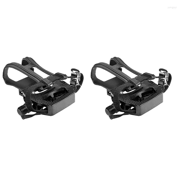 Image of Bike Pedals Spinning Pedal Aluminum Alloy SPD With Toe Clips & Cleats Bicycle Accessories For Spin Exercise Bikes