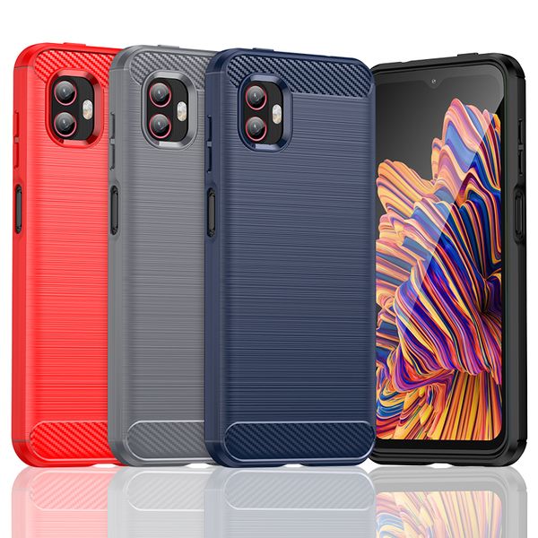 Image of Shockproof Phone Cases Rugger Armor Soft TPU Carbon Fiber Brushed Case For Samsung Galaxy Xcover6 Pro Xcover Pro 2 Wide 2 Wide 3 Wide 4 Wide 5