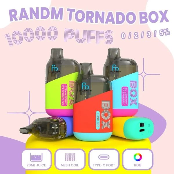 Image of Authentic FUMOT 10000 puff Original RANDM Tornado Box 10000 Air Flow Control Disposable E-cigarette Equipment Wholesale 10000 Puffs