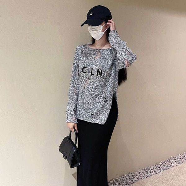 2023 Early Autumn New Sweater Diamond Letter Irregular Broken Hole Casual Loose Round Neck Long Sleeve Knitting Pullover Sweater, Blue
2023 Early Autumn New Sweater Diamond Letter Irregular Broken Hole Casual Loose Round Neck Long Sleeve Knitting Pullover Sweater, Blue