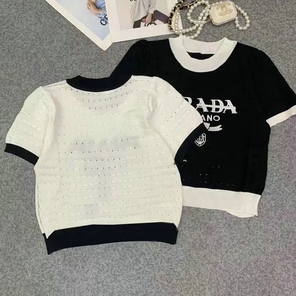 Designer Women' Shirt Top Women' Clothing White Knitted T-shirt Cotton Logo Fashion Women' Clothing Women' Short Sleeve T-shirt
Designer Women' Shirt Top Women' Clothing White Knitted T-shirt Cotton Logo Fashion Women' Clothing Women' Short Sleeve T-shirt
