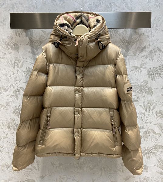 

Mens Puffer Jackets Winter Womens Coats Fashion Puff Jacket Classic Down Parkas Coat Letters Striped Hooded Outerwear Detachable 23fw -L, Khaki