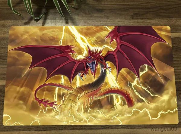 Image of Mouse Pads Wrist YuGiOh Slifer the Sky Dragon Playmat Trading Card Game Mat Rubber Table Desk Gaming Play Mat Mouse Pad Mouspad 60x35cm R231031