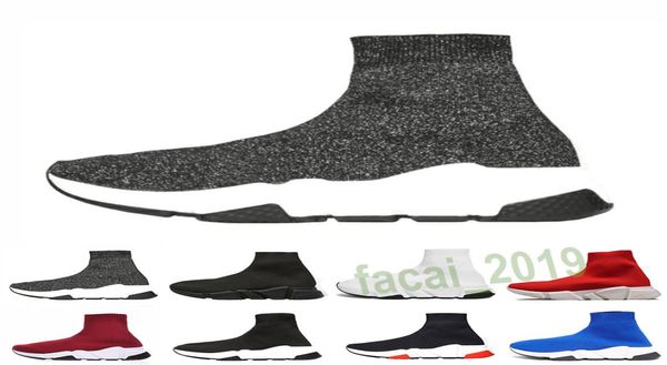 Image of 2022 Paris Speed Trainer shoes black red high casual sock shoes Men Women fashion sneakers quality EUR3645 F93393736