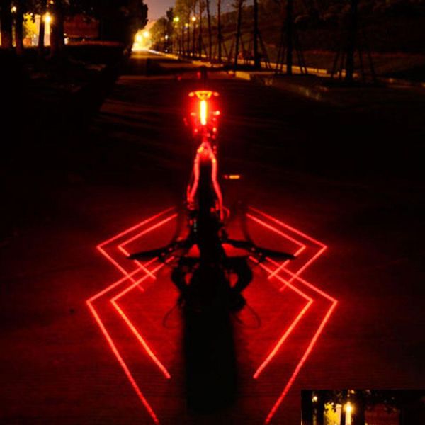 Image of Bike Lights Usb Rechargeable Front Rear Bicycle Light Laser Led Taillight Cycling Helmet Lamp Mount Accessories Drop Delivery Sports Dhv4W