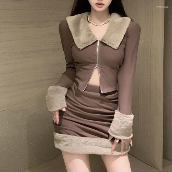 Work Dresses 2023 Autumn For Women Korean Style Knitted Cardigan Sweater Faux Fur Patchwork Skirt Suit 2 Pieces Sets Retro Y2k, Black
Work Dresses 2023 Autumn For Women Korean Style Knitted Cardigan Sweater Faux Fur Patchwork Skirt Suit 2 Pieces Sets Retro Y2k, Black