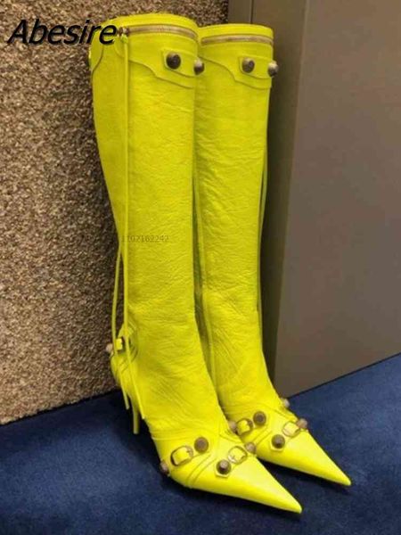boots fluorescent green black leather belt buckle rivet knee high woman pointed toe tassel zipper decor motorcycle long botas 220901
boots fluorescent green black leather belt buckle rivet knee high woman pointed toe tassel zipper decor motorcycle long botas 220901