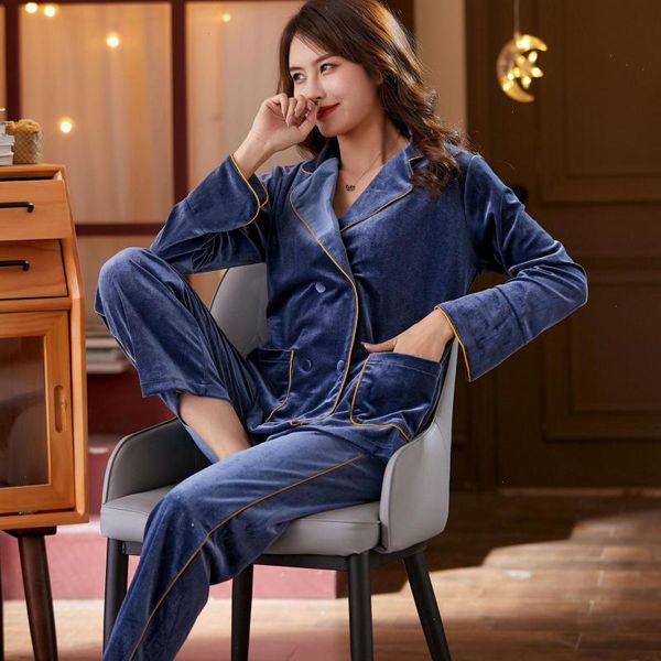 long sleeve women velour sleepwear pajamas suit home clothing casual sleep set, Black;red
long sleeve women velour sleepwear pajamas suit home clothing casual sleep set, Black;red