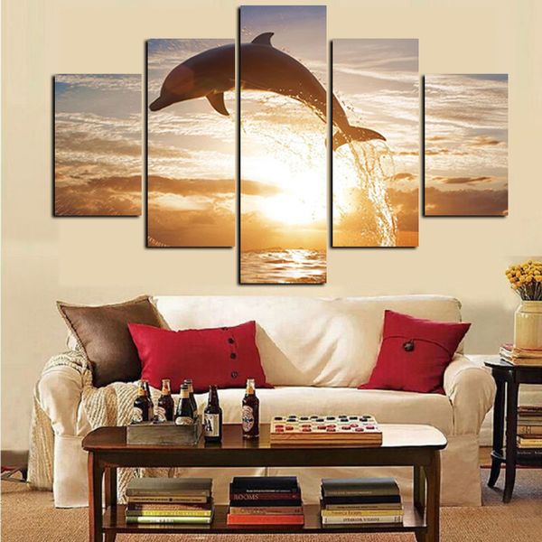 5panel seascape oil painting playful dolphin sunset animal print on canvas poster modular painting wall picture for living room
5panel seascape oil painting playful dolphin sunset animal print on canvas poster modular painting wall picture for living room