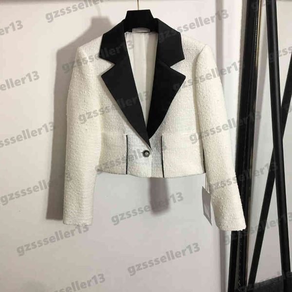 women jackets fashion cnl designer simple one button colorblock lapel tweed jacket luxury womens black lapel blazer size s-xl, Black;brown
women jackets fashion cnl designer simple one button colorblock lapel tweed jacket luxury womens black lapel blazer size s-xl, Black;brown