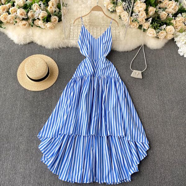 suspender large swing dress casual dresses spring european american ins wind vestidos female backless classic striped niche lotu, Black;gray
suspender large swing dress casual dresses spring european american ins wind vestidos female backless classic striped niche lotu, Black;gray