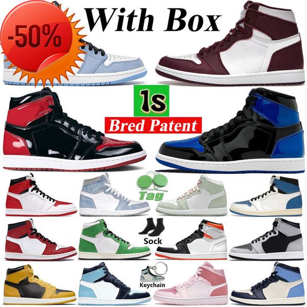 boots with box mens basketball shoes jumpman 1 high og 1s university blue bred patent bordeaux hyper royal obsidian unc heritage pollen seaf, Black
boots with box mens basketball shoes jumpman 1 high og 1s university blue bred patent bordeaux hyper royal obsidian unc heritage pollen seaf, Black