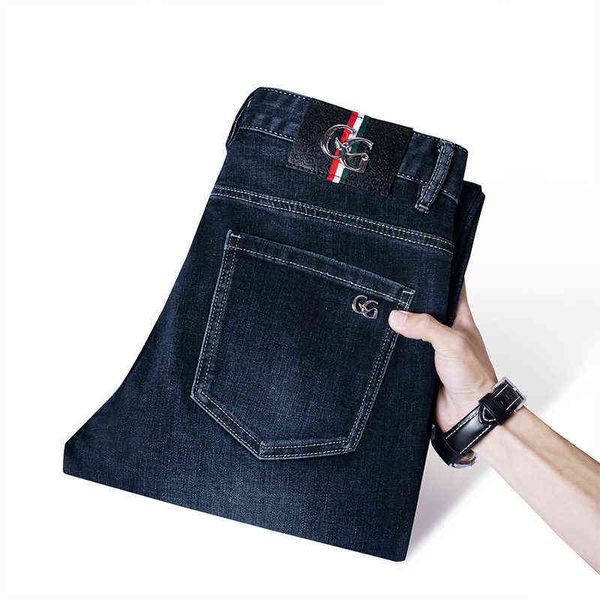 autumn gouoi jeans men's and winter style korean fashion youth elastic slim fit small feet high-end brand pants, Blue
autumn gouoi jeans men's and winter style korean fashion youth elastic slim fit small feet high-end brand pants, Blue