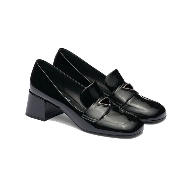women loafers dress shoes patent leather designer fashion luxurys casual triangle square head black white thick heels2160
women loafers dress shoes patent leather designer fashion luxurys casual triangle square head black white thick heels2160