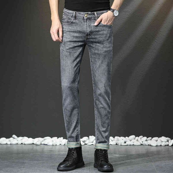 men's jeans summer jeans for young men korean elastic slim fit small feet high-end men's long pants ah3s, Blue
men's jeans summer jeans for young men korean elastic slim fit small feet high-end men's long pants ah3s, Blue